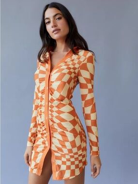 NGOrder Warped Pattern Mini Dress